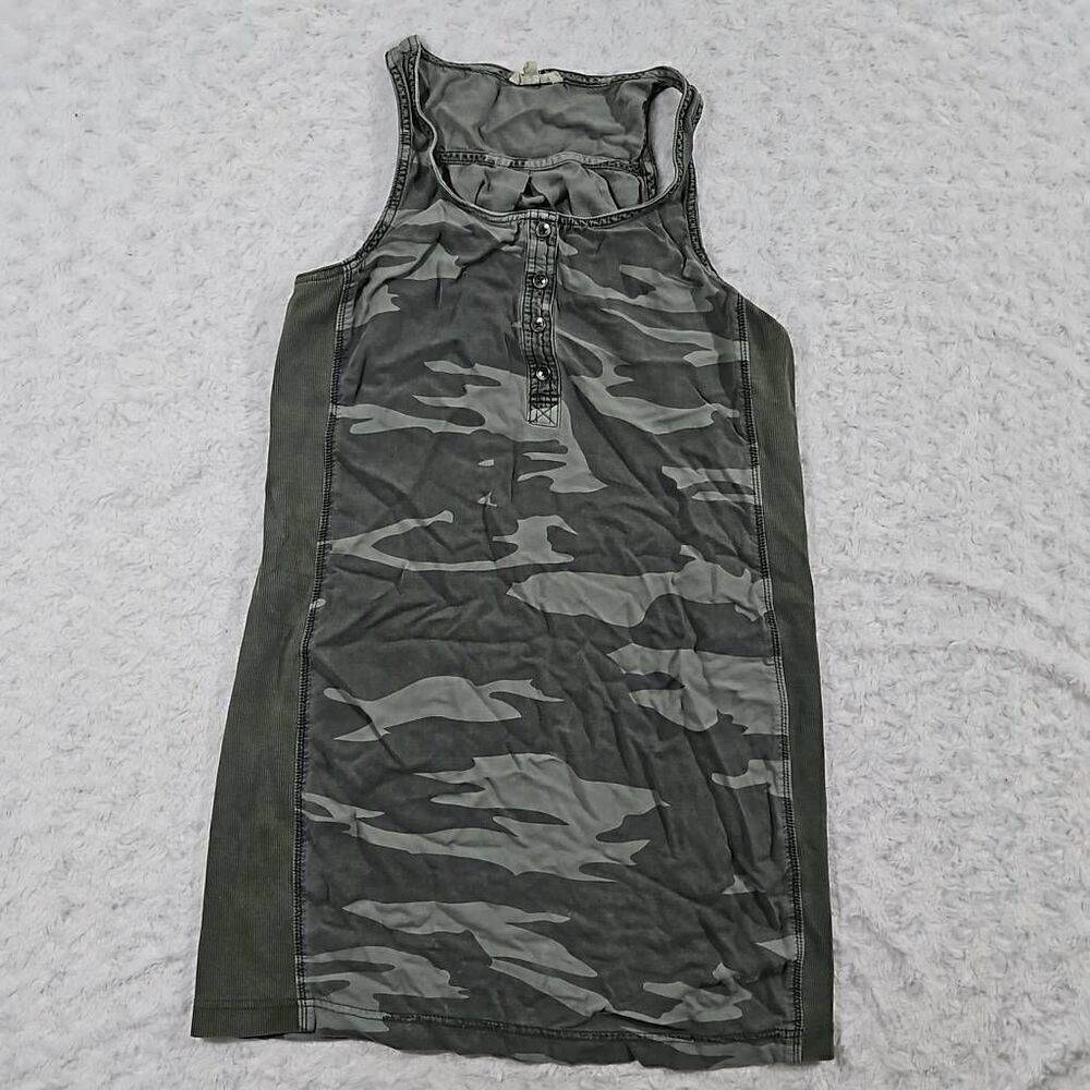 Splendid camo print sleeveless tank dress cute casual lounge summer Womens XS